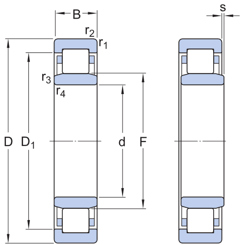 Cylindrical roller bearings, single row NU 205 ECP-www.chaco.ir